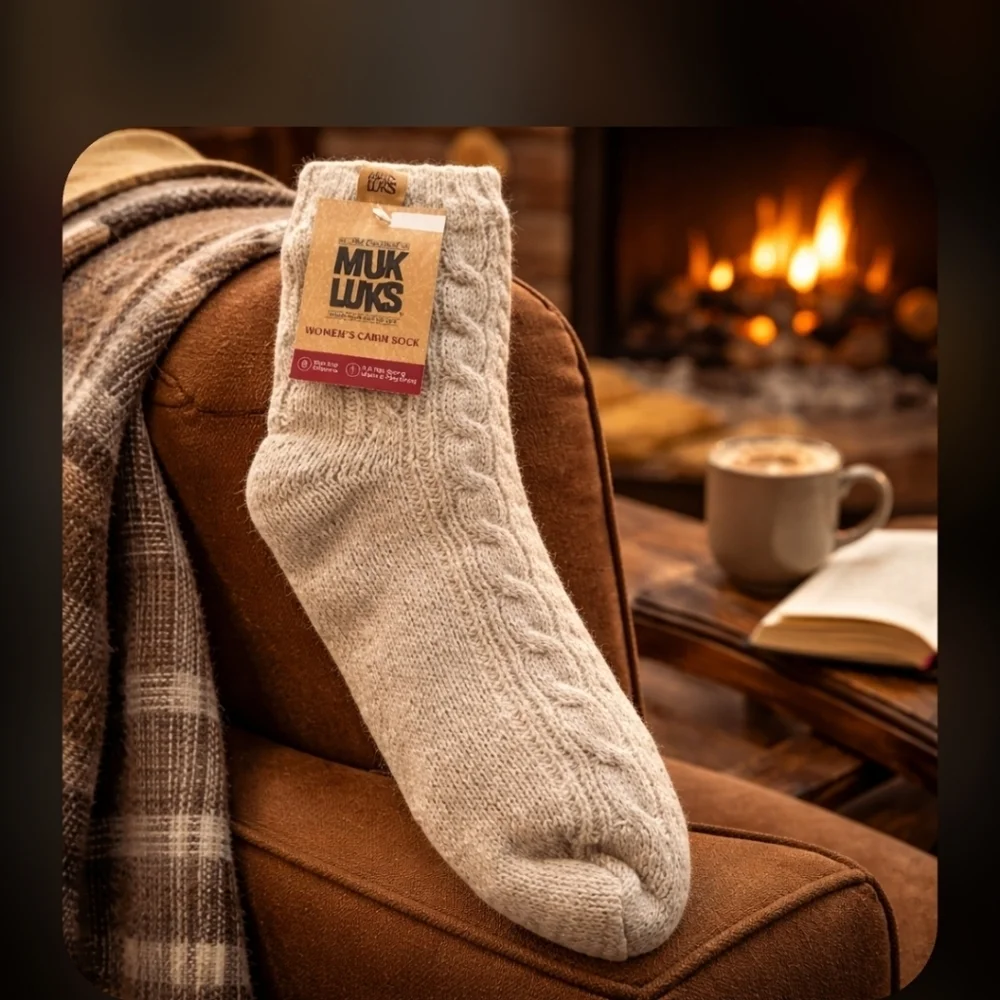 Muk Luks Cabin Sock - Cream Women's One Size